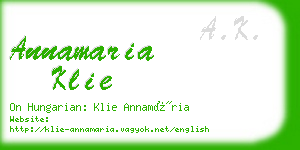 annamaria klie business card